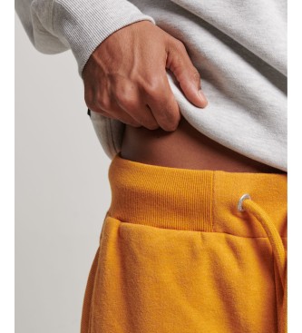 Superdry Pantaloncini in maglia con logo vintage ricamato giallo