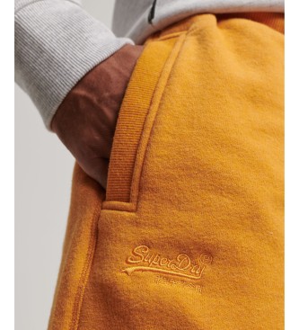 Superdry Pantaloncini in maglia con logo vintage ricamato giallo