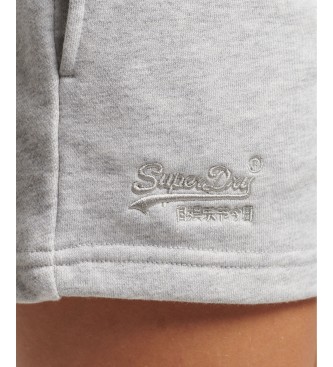Superdry Shorts in maglia con logo Vintage ricamato grigio