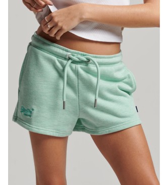 Superdry Stickade shorts med grn broderad Vintage-logotyp