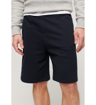 Superdry Essential pletene kratke hlače z logotipom črne barve