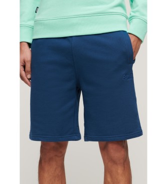 Superdry Calções de malha com logótipo Essential azul-marinho