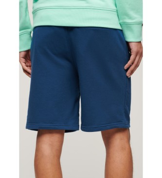 Superdry Calções de malha com logótipo Essential azul-marinho