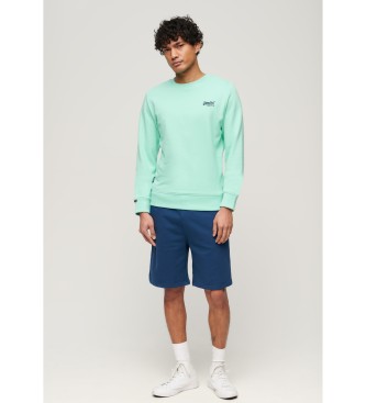 Superdry Calções de malha com logótipo Essential azul-marinho