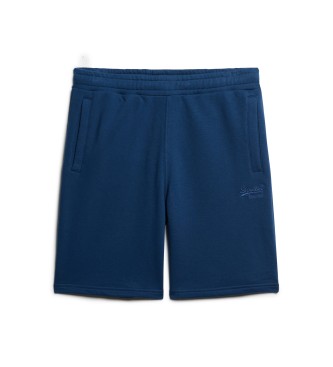 Superdry Calções de malha com logótipo Essential azul-marinho