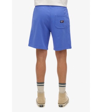 Superdry Gebreide shorts met logo Essential blauw