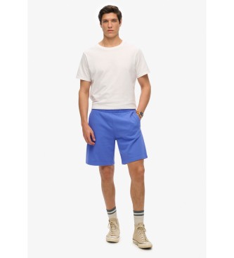 Superdry Gebreide shorts met logo Essential blauw