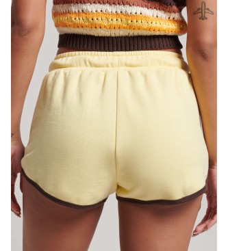Superdry Knitted shorts with logo Vintage Logo Racer yellow