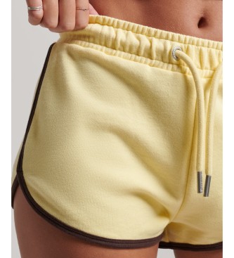 Superdry Pantalones cortos de punto con logotipo Vintage Logo Racer amarillo