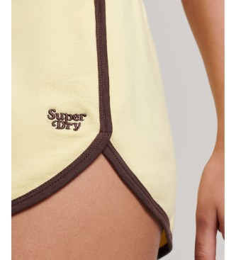 Superdry Dzianinowe szorty z logo Vintage Logo Racer żółte