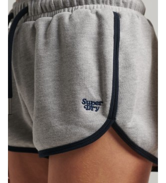 Superdry Pantalones cortos de punto con logotipo Vintage Logo Racer gris