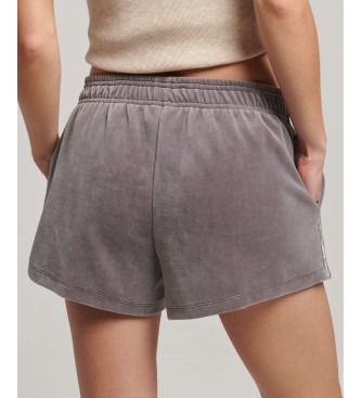 Superdry Shorts aus Samt mit grauem S-Logo