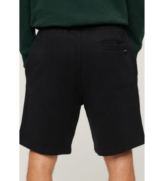 Superdry Luxe Sport baggy shorts zwart