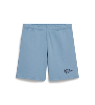 Superdry Luxe Sport baggy shorts blauw