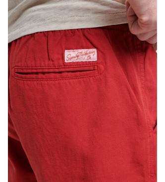 Superdry Czerwone szorty z nadrukiem w stylu vintage