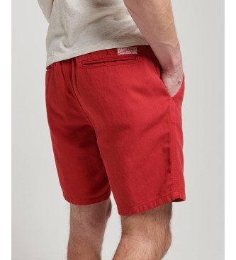 Superdry Vintage rdeče kratke hlače s prelivanjem