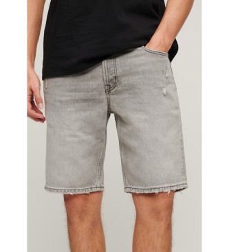 Superdry Grey straight denim shorts