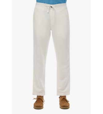 Superdry Linnen broek Merchant wit