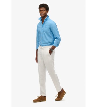 Superdry Linnen broek Merchant wit