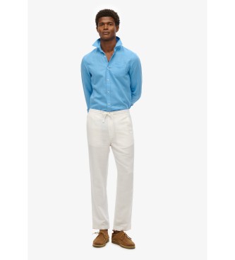 Superdry Linnen broek Merchant wit