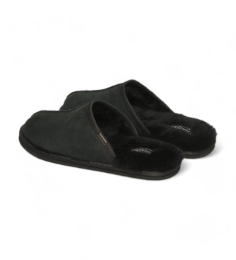 Superdry Black suede heelless slippers