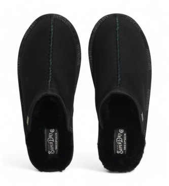 Superdry Black suede heelless slippers