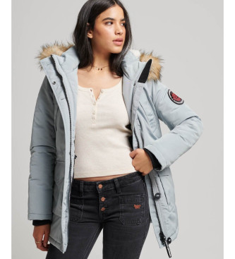 Superdry Parka con capucha de pelo sinttico Everest gris