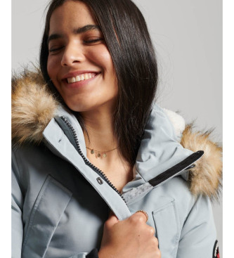 Superdry Parka con capucha de pelo sinttico Everest gris