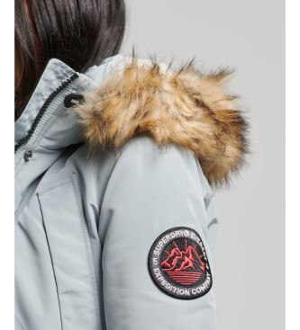 Superdry Parka con capucha de pelo sinttico Everest gris