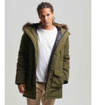 Superdry Parka Everest groen met imitatiebont en capuchon