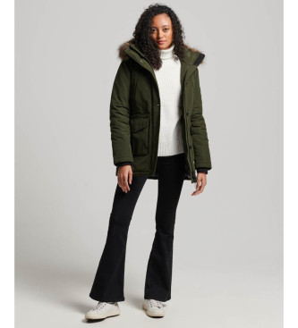 Superdry Parka com capuz em pele sinttica verde Everest