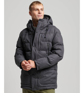 Superdry Siva parka s kapuco