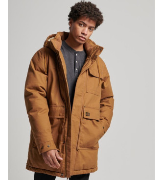 Superdry Workwear brown hooded parka