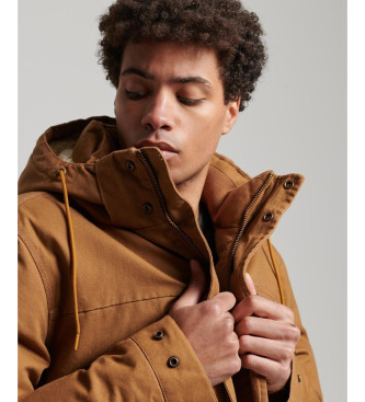 Superdry Workwear brown hooded parka