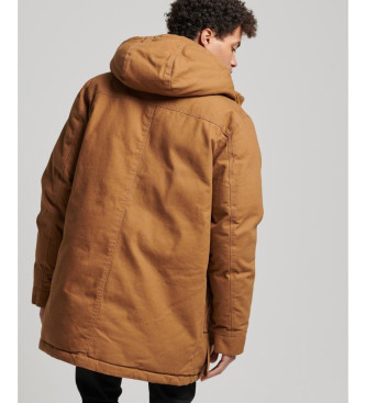 Superdry Parka con cappuccio da lavoro marrone