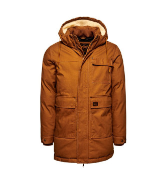 Superdry Parka con cappuccio da lavoro marrone