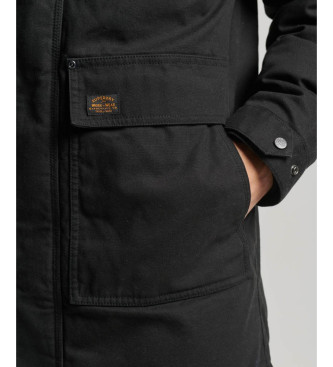 Superdry Workwear hooded parka black