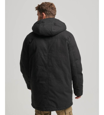 Superdry Workwear parka med htte, sort