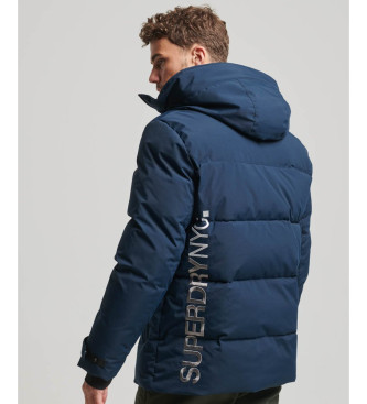 Superdry Windbreaker hooded quilted parka City navy