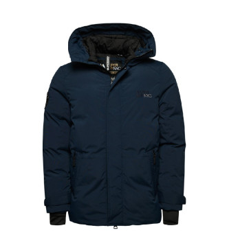 Superdry Parka antivento City navy imbottito con cappuccio