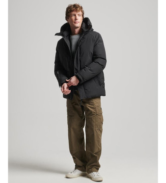 Superdry Parka giacca a vento imbottito con cappuccio Black City