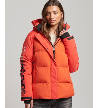 Superdry Parka cortavientos acolchada con capucha City rojo