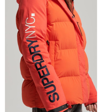 Superdry Parka cortavientos acolchada con capucha City rojo