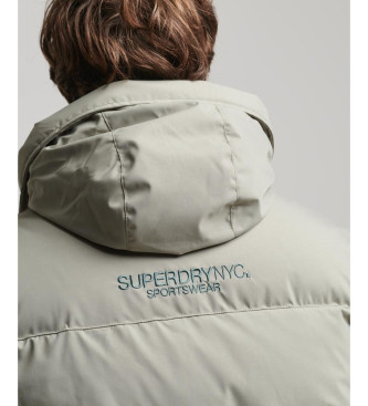 Superdry Parka antivento imbottito con cappuccio verde citt