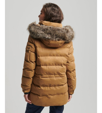 Superdry Parka z mikrofibry Expedition brązowa