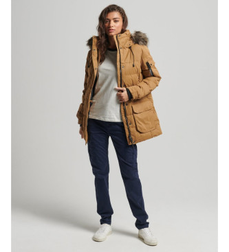 Superdry Parka z mikrofibry Expedition brązowa