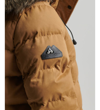 Superdry Parka z mikrofibry Expedition brązowa