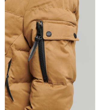 Superdry Parka z mikrofibry Expedition brązowa