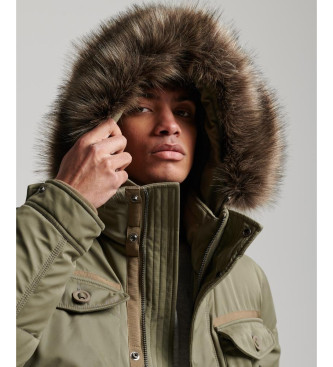 Superdry Parka z syntetycznego futra Chinook green