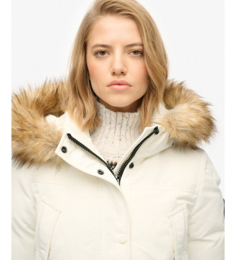 Superdry Parka Everest Faux Fur blanco roto